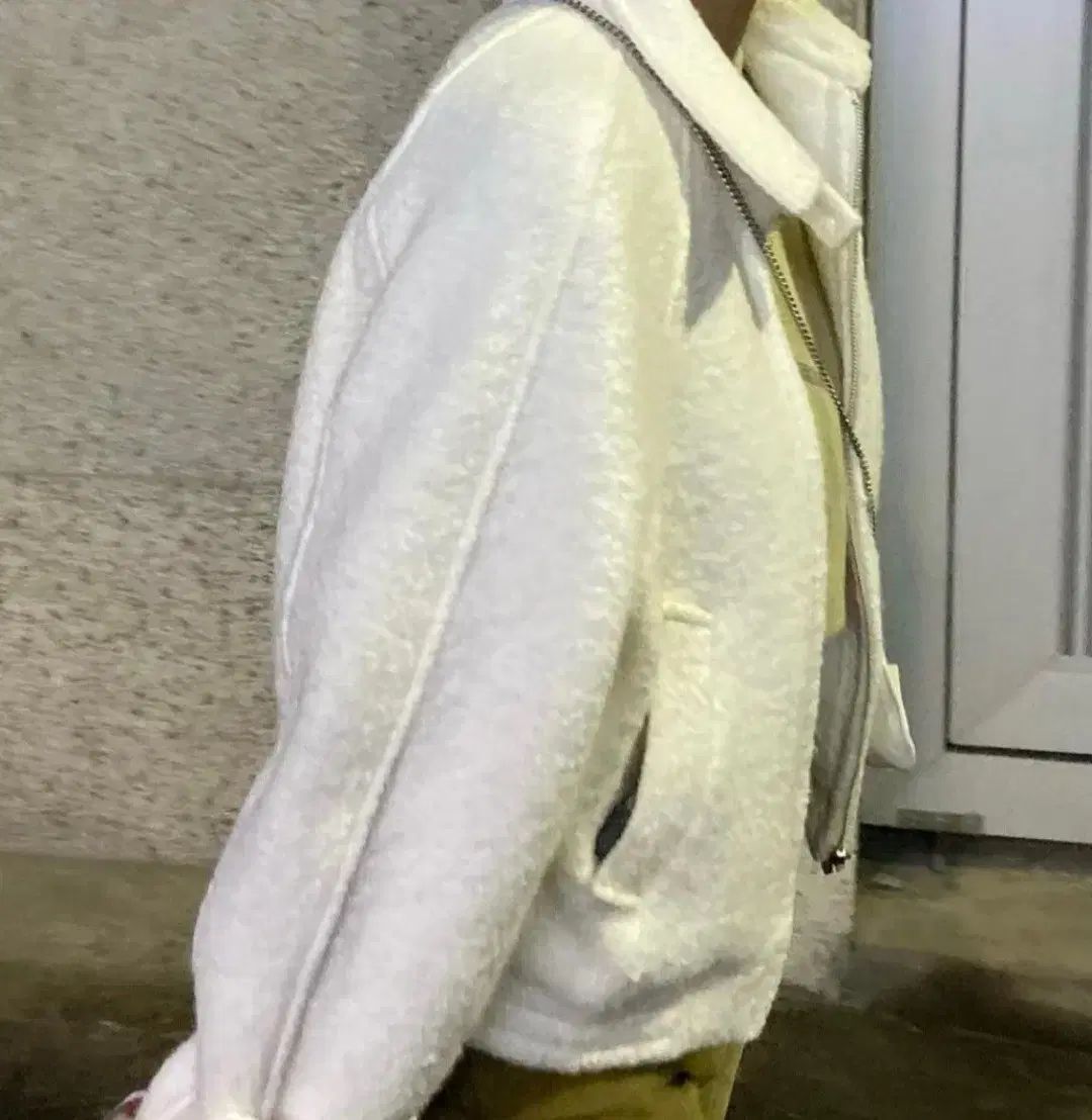 ホワイト ブークレ ブルゾン ジャケット