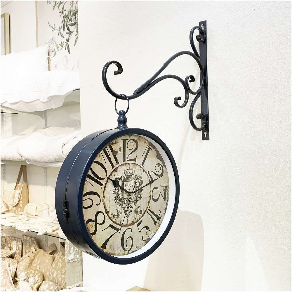 時を刻む - パリの駅舎が薫るクラシック両面時計