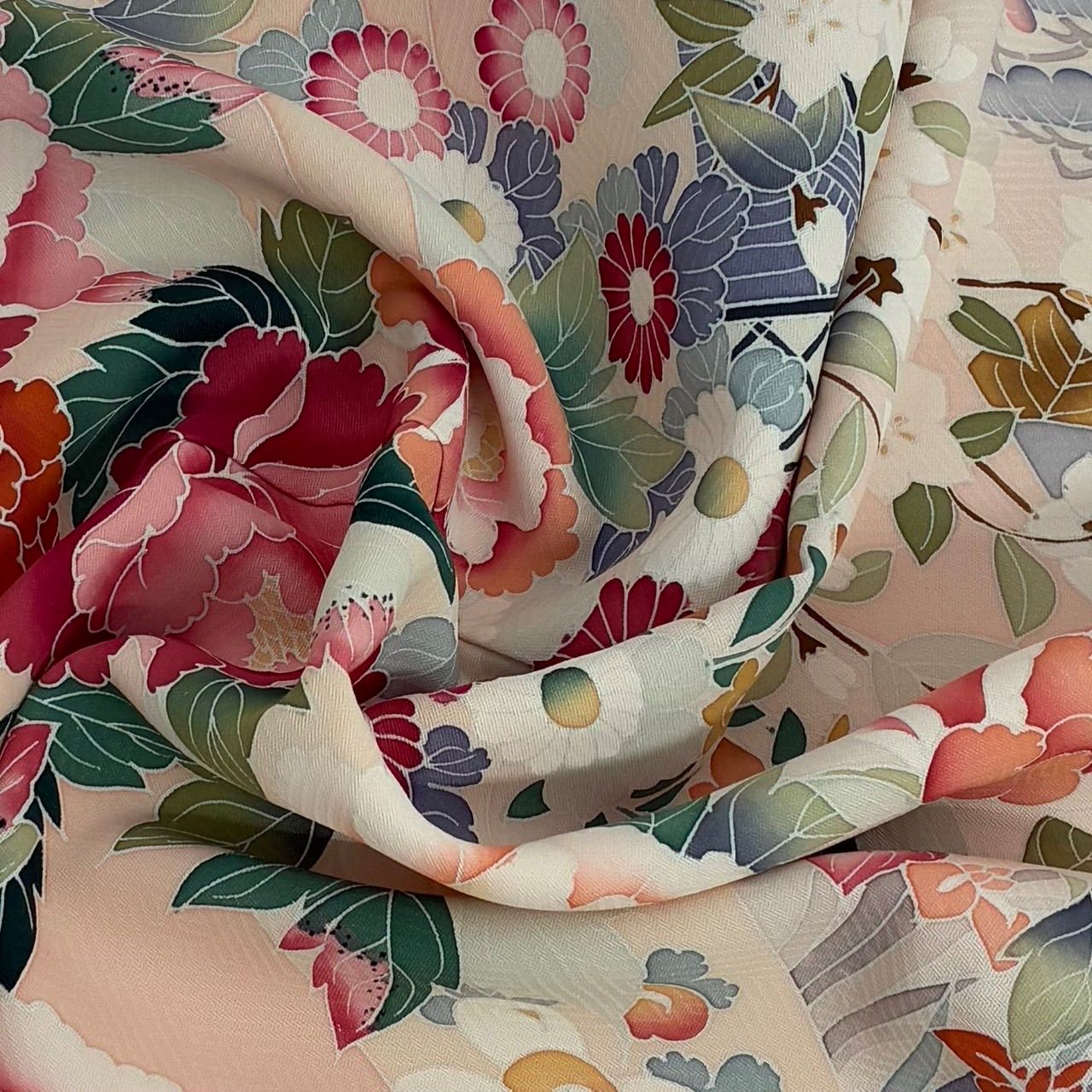 付下げ 加賀調友禅 裄66.5 紋無し 上品な染め 正絹 着物 MK-2434