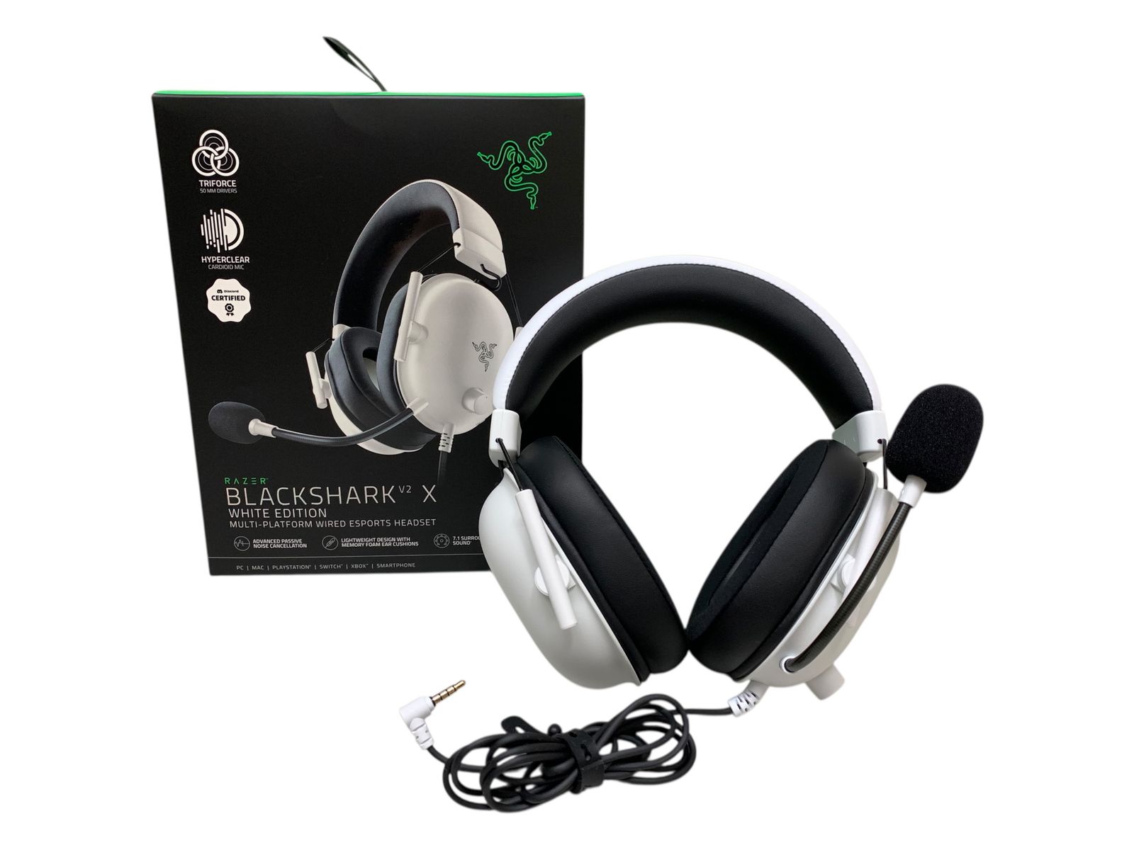 Razer (レイザー) BlackShark V2 X White ゲーミングヘッドセット RZ04