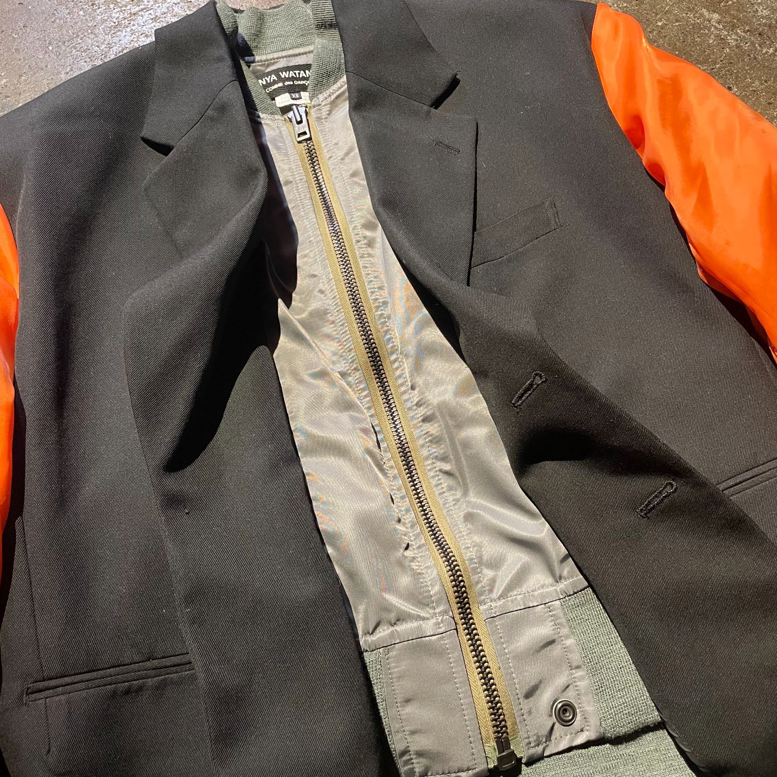  JUNYA COMME des GARCONS 21 aw MA-1 ドッキング テーラードジャケット ジュンヤワタナベ コムデギャルソン 2021 AD リバーシブル XS JH-J 014 MA-1 ジャケット アウター