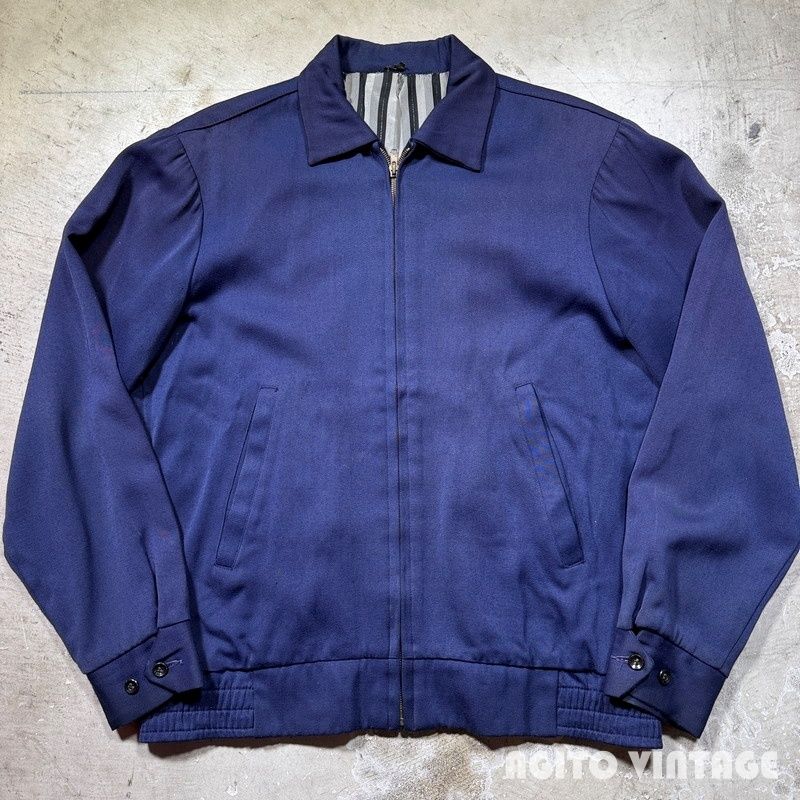 【WEATHER CREST】50s ヴィンテージ　ギャバジンジャケット　ナス紺 WEATHER CREST】50s ヴィンテージギャバジンジャケットナス紺