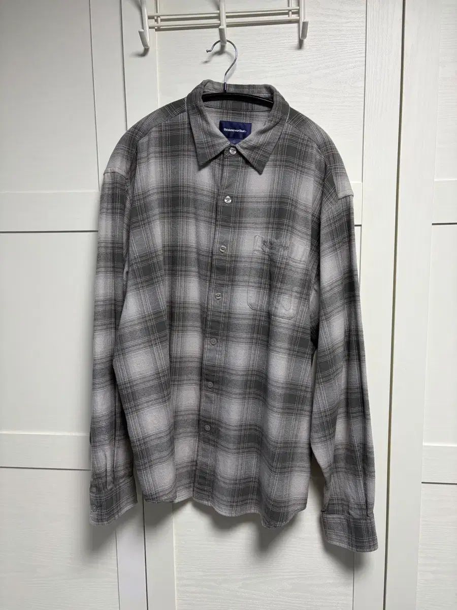 ディスイズネバーザット シャツ チェック柄 グレー XL