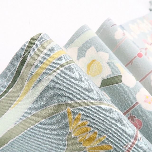 ❁tomihisa❁手描き友禅 落款 着物 正絹 仕付け糸付 作家物“穏やかな