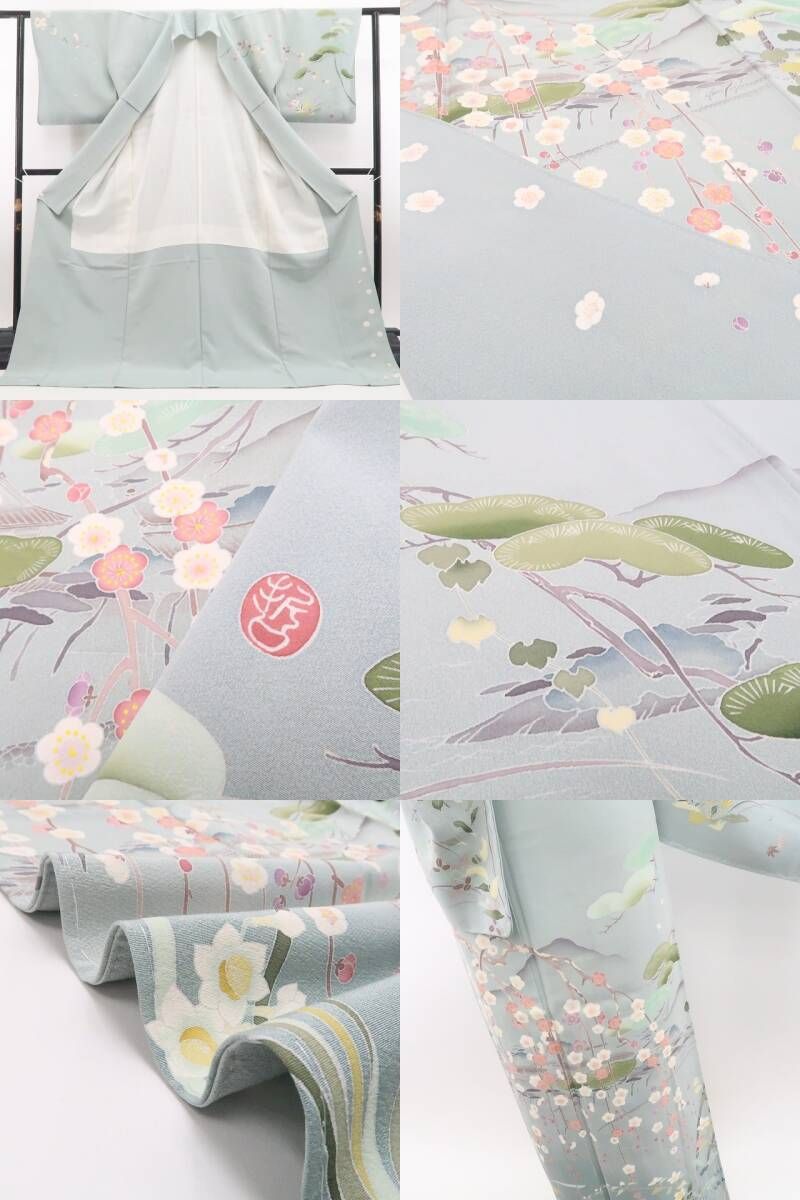 Y2450◇美品 作家物落款 手描き友禅 手縫い仕立て 袷 正絹 訪問着 着物 百華❀Y4204◇美品 作家物落款 手描き友禅 手縫い仕立て 正絹 訪問着