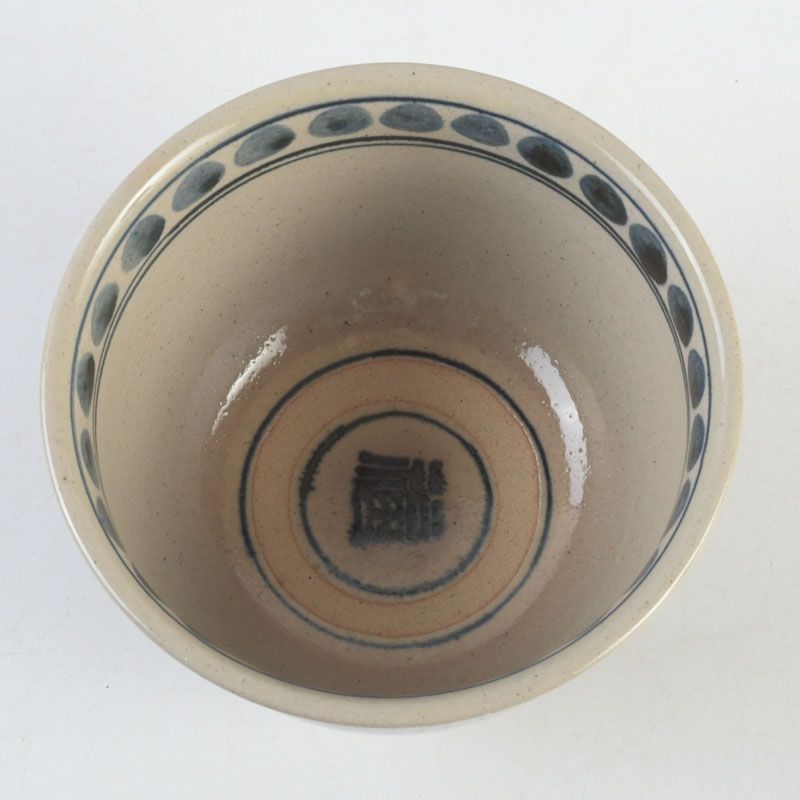 茶道具 膳所焼 淡海ぜぜ 陽炎園造 安南写七賢人絵 茶碗 共箱 N S509