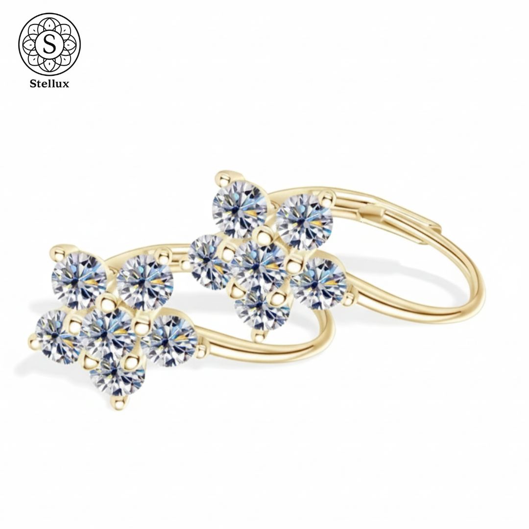 耳もとに 小さな花束を モアサナイトピアス フラワー クローバーデザイン 合計約1.2 ct Silver 925 S ゴールド シルバーの 展開 レディース 大人 普段使い ご褒美ジュエリー プレゼント ギフト 記念日