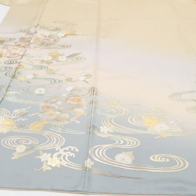 ❁tomihisa❁新品 金彩友禅 和田光正 落款 着物 正絹 仕付け糸付”晴れ