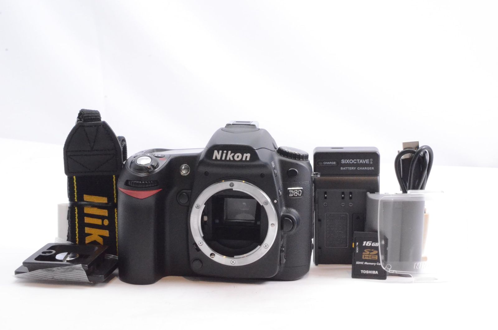 カメラストラップ 16 GBのSDカード付き Nikon ニコン D 80 ボディ デジタル一眼レフカメラ