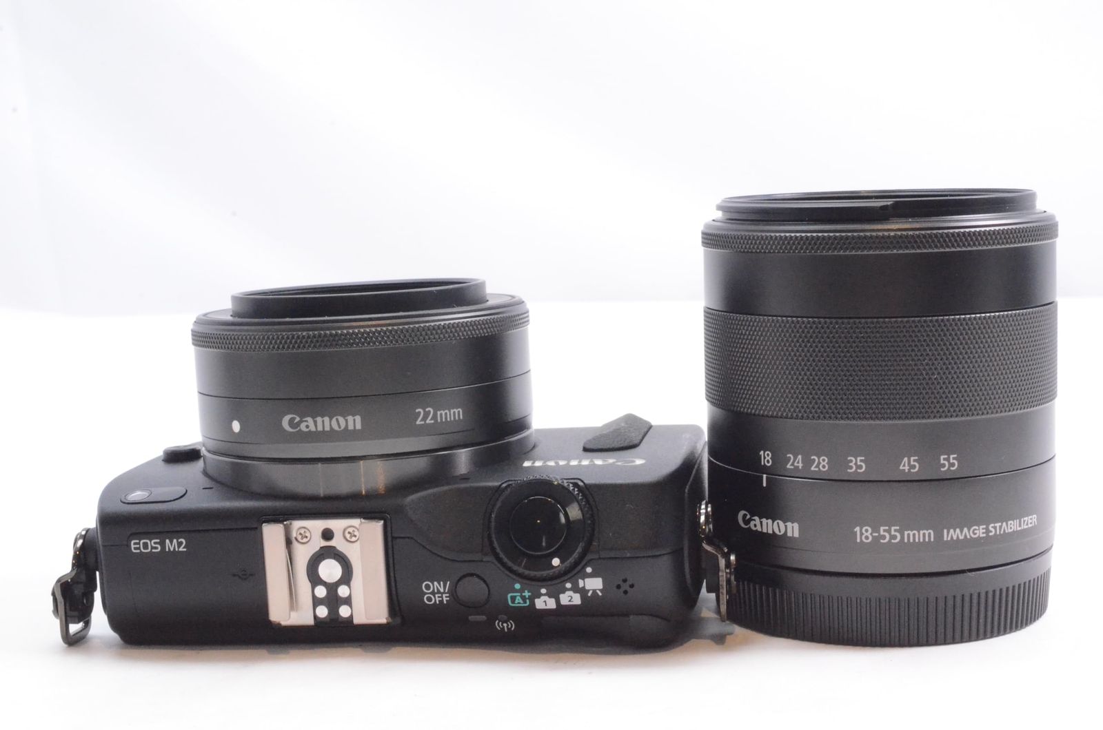元箱、スピードライト付き美品】Canon キャノン EOS M2 ダブルレンズ