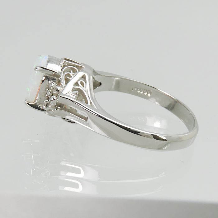 Pt900 0.63ctオパール リング】約5.4g 12号 ダイヤモンド ソーティング