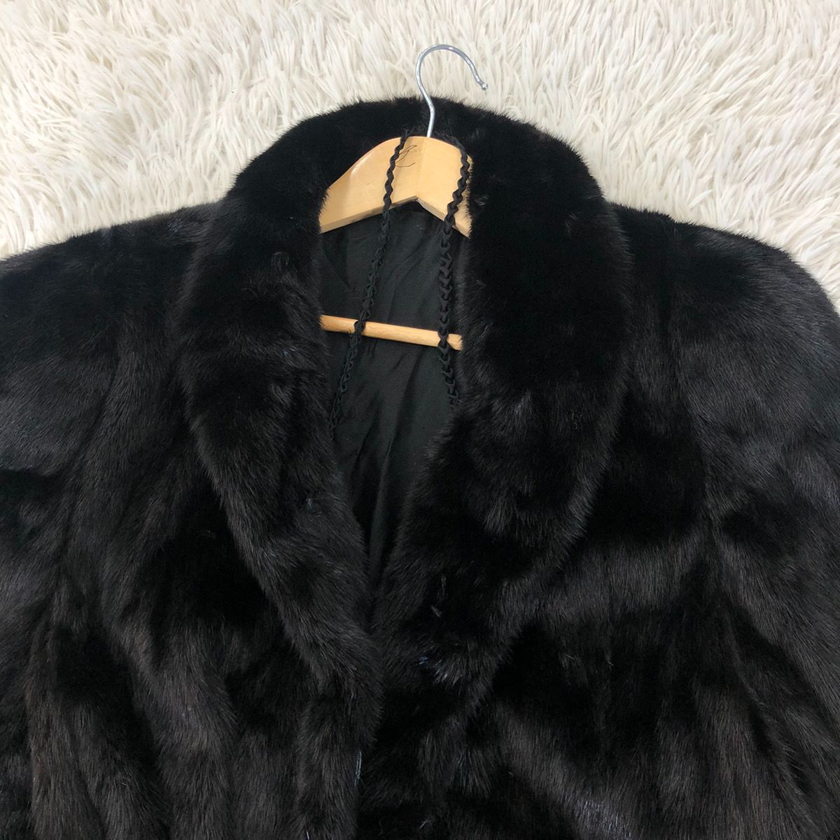 着丈90 cm ブラックミンク サガミンク 銀サガ ファーコート ミンクコート リアルファー 貂 本毛皮 レディース アウター なめし柔らか