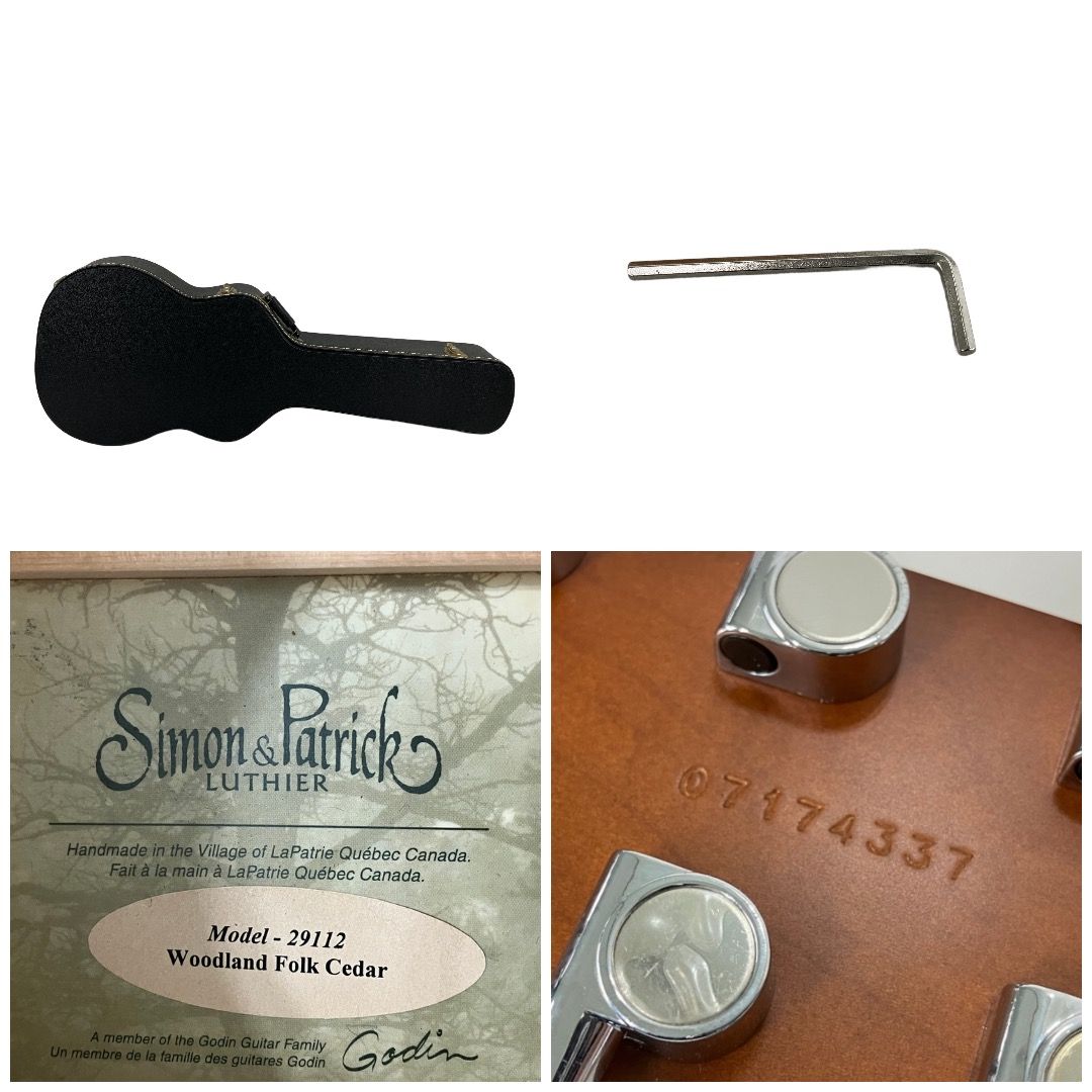 Simon Patrick 29112 Woodland Folk Cedar アコースティックギター カナダ製 S P ハードケース付属 弦楽器 良好