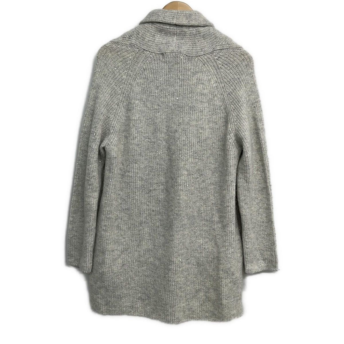 DAMAcollection ダーマ コート サイズ3 L レディース - ライトグレー×グレー×マルチ 長袖 スパンコール 秋 冬