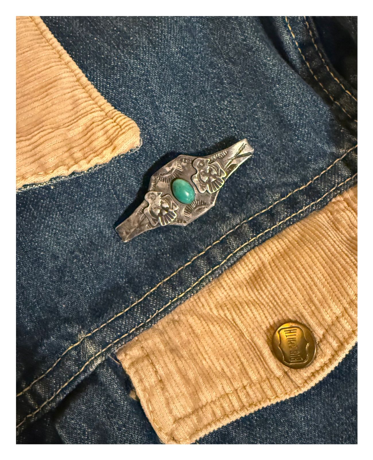 ナバホ スターリング ターコイズ ブローチ ツイン サンダーバード フレッドハービー