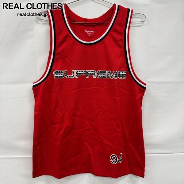 Supreme シュプリーム 19 SS Rhinestone Basketball Jersey ラインストーン バスケットボールジャージ タンクトップ レッド M