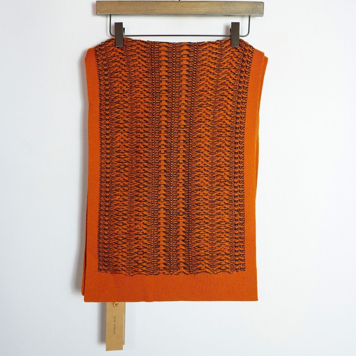 23 AW DALEY ニコラス デイリー WAVE SCARF メリノ ウール ニット マフラー スカーフ ストール ND-AW 23-WSF 2-MW オレンジ327 P