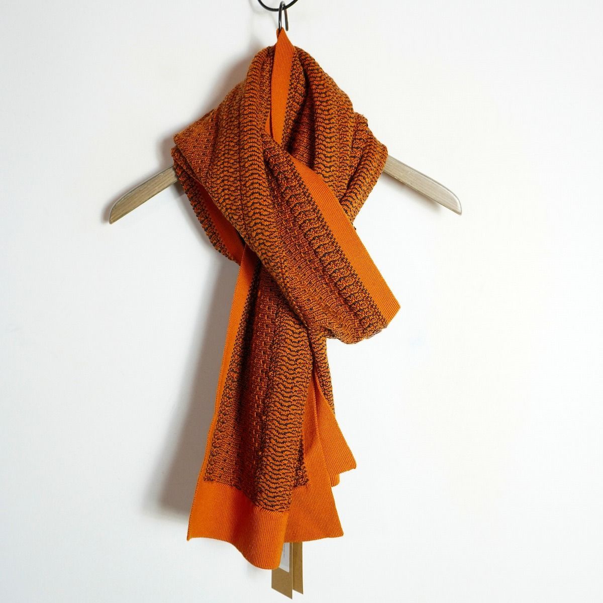 23 AW DALEY ニコラス デイリー WAVE SCARF メリノ ウール ニット マフラー スカーフ ストール ND-AW 23-WSF 2-MW オレンジ327 P