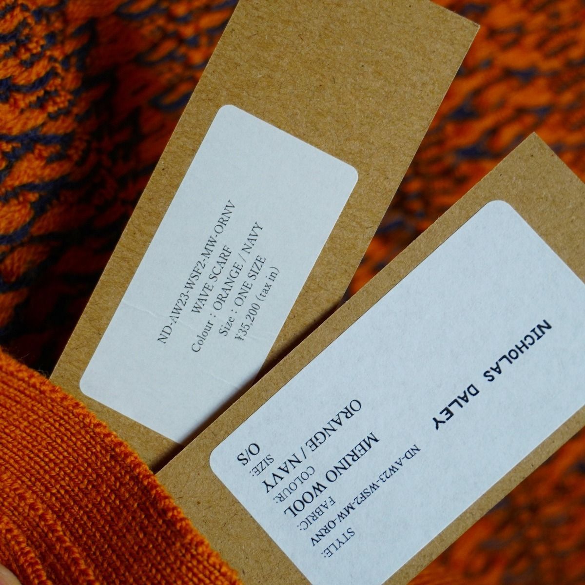 美品23AW NICHOLAS DALEY ニコラス デイリー WAVE SCARF メリノ ウール