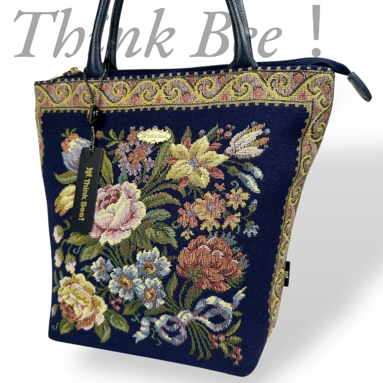 B4225】Think Bee！ シンクビー トートバッグ 刺繍 花柄 フラワー