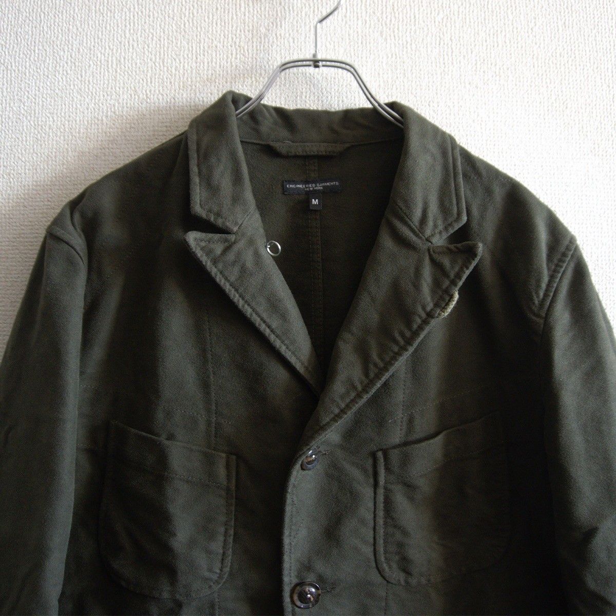 美品】Engineered Garments【MOLESKIN BEDFORD JACKET】M カーキ 