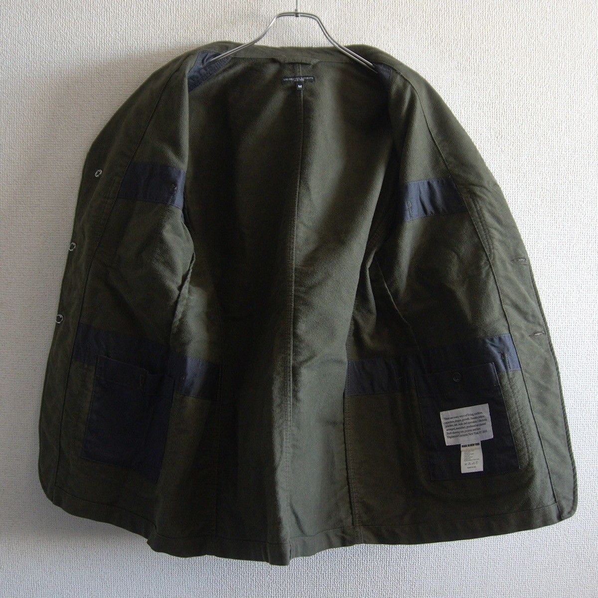 美品】Engineered Garments【MOLESKIN BEDFORD JACKET】M カーキ 
