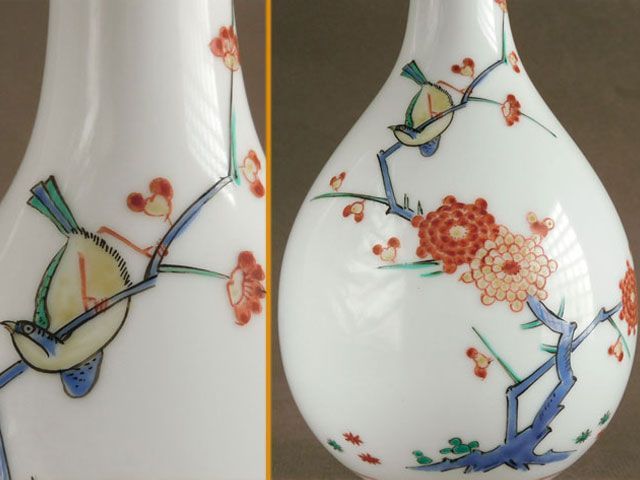 十三代 酒井田 柿右衛門 錦 梅鳥文 花瓶 花入 - メルカリ