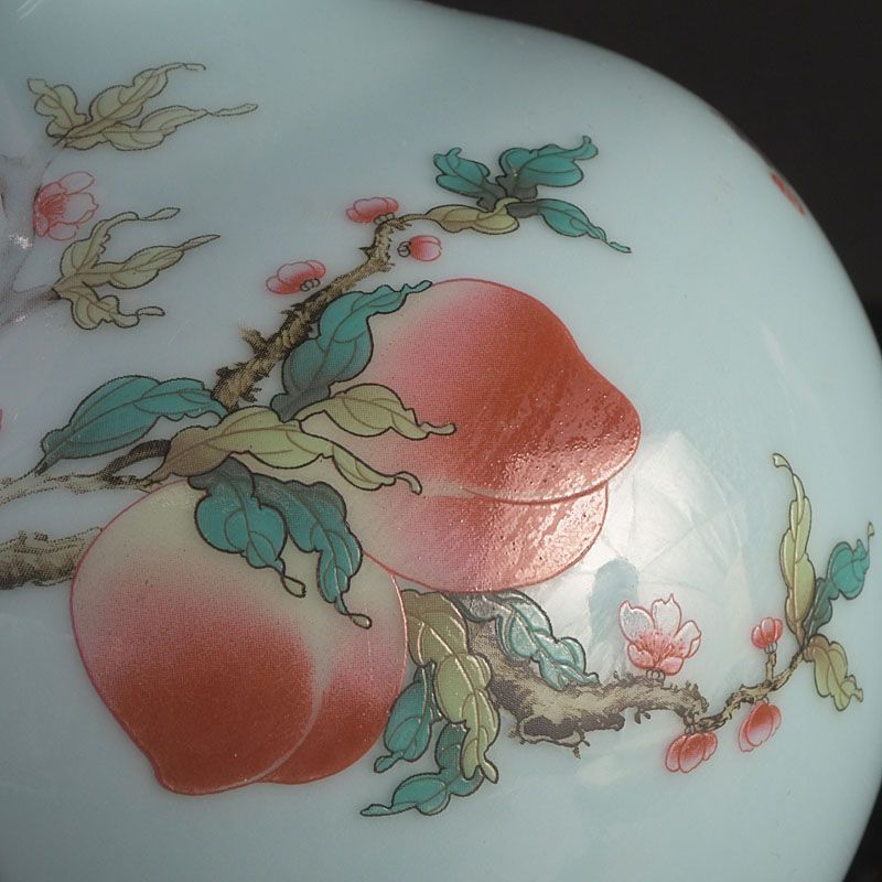 中国 大清乾隆年製 色絵漢詩鳥果実文 天球瓶 C S515 - メルカリ