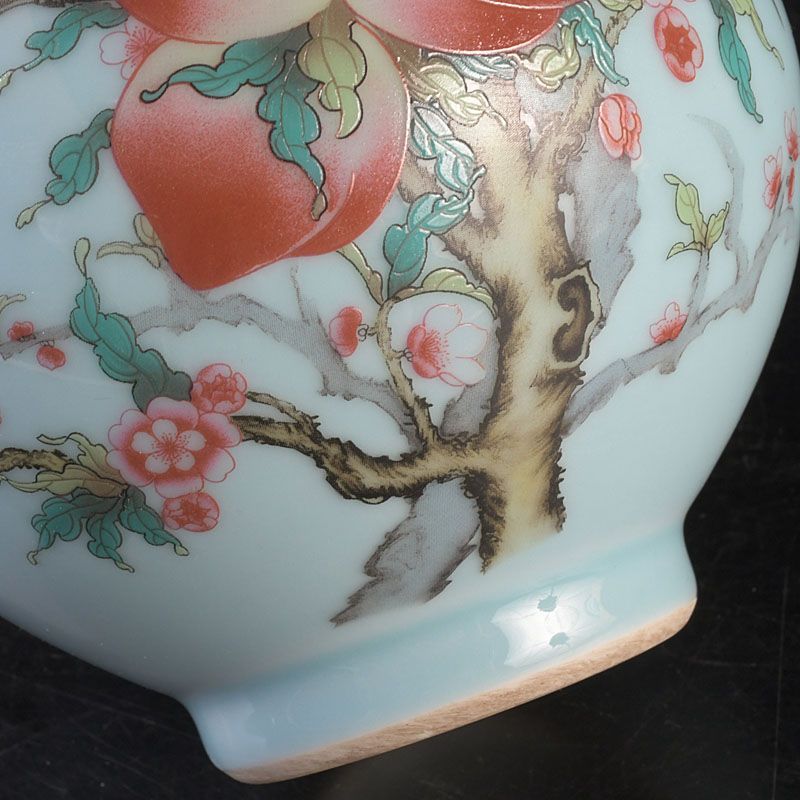 中国 大清乾隆年製 色絵漢詩鳥果実文 天球瓶 C S515 - メルカリ