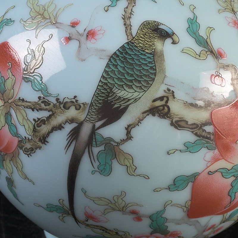 中国　大清乾隆年製　色絵漢詩鳥果実文　天球瓶　V　5540 中国 大清乾隆年製 色絵漢詩鳥果実文 天球瓶 C S515 - メルカリ