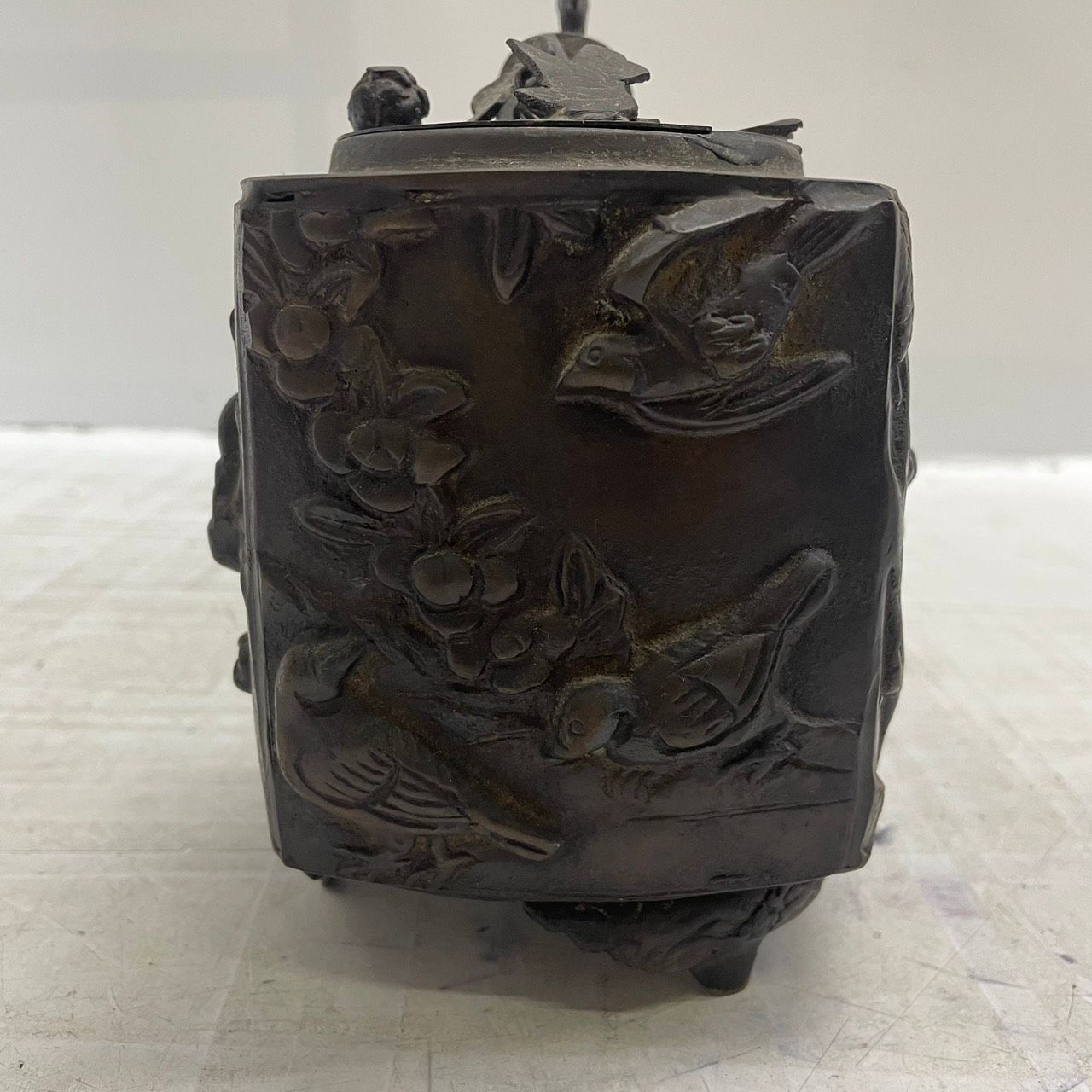 h 10750 香炉 矢立 骨董 古美術 時代物 唐銅製 古玩 中国美術