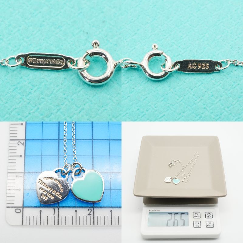 極美品 ティファニー リターントゥ ダブル ハート ネックレス/25-2149S