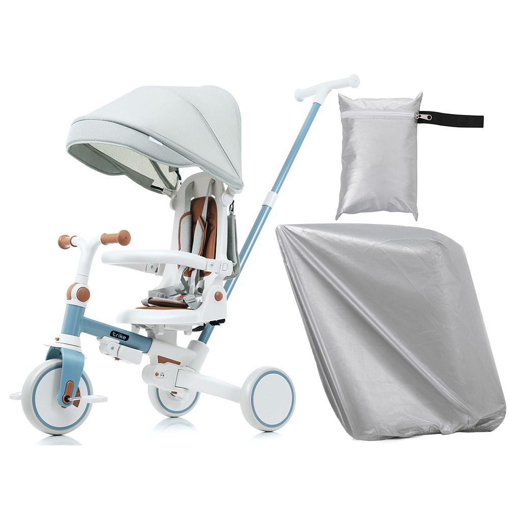 子供用三輪車 折りたたみ 三輪車カバー ほこりカバー 舵取り 手押し棒 ストッパー付き おしゃれ 7 in 1 BTM 1歳 2歳 3歳 座面回転 自転車 キックバイク おもちゃ 幼児用 プレゼント