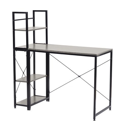 オフィスチェア パソコンデスク セット グレー ラック付き デスク ワークデスク 木製 学習デスク