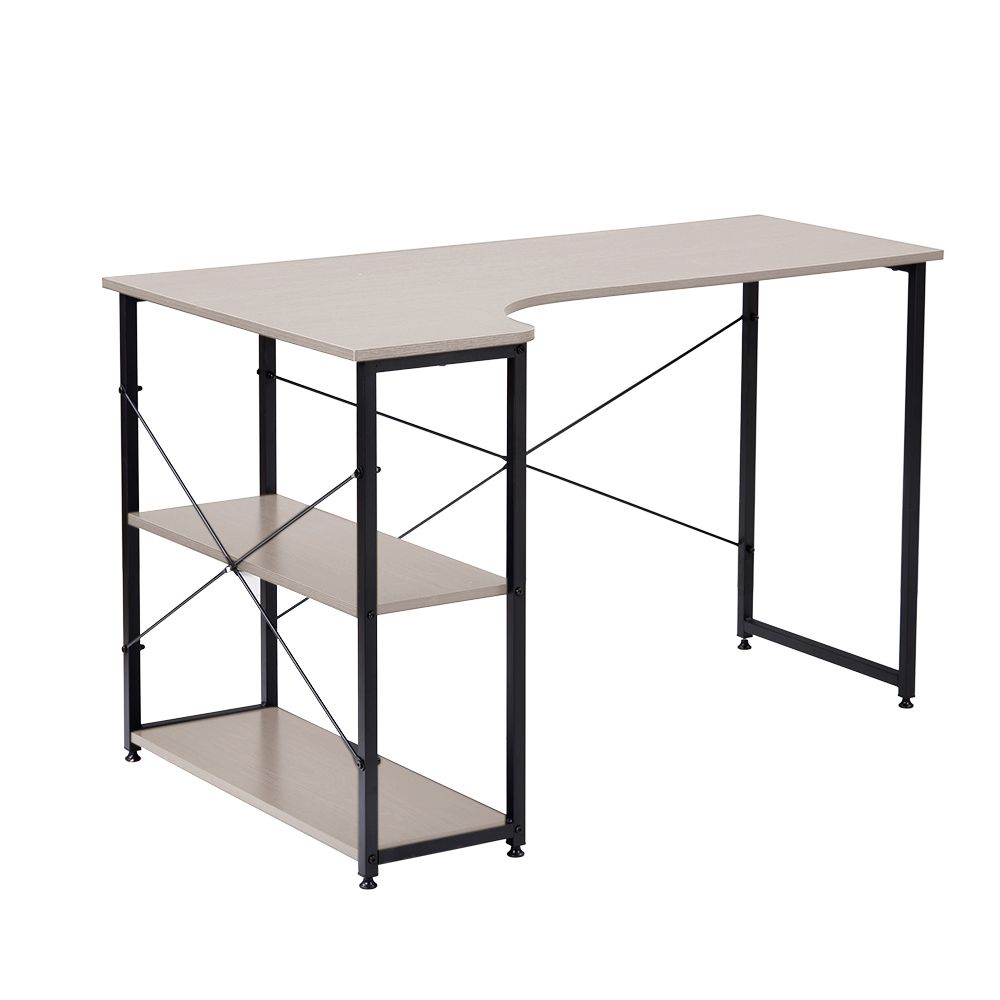 オフィスチェア+パソコンデスク セット 新色 グレー パソコンデスク L