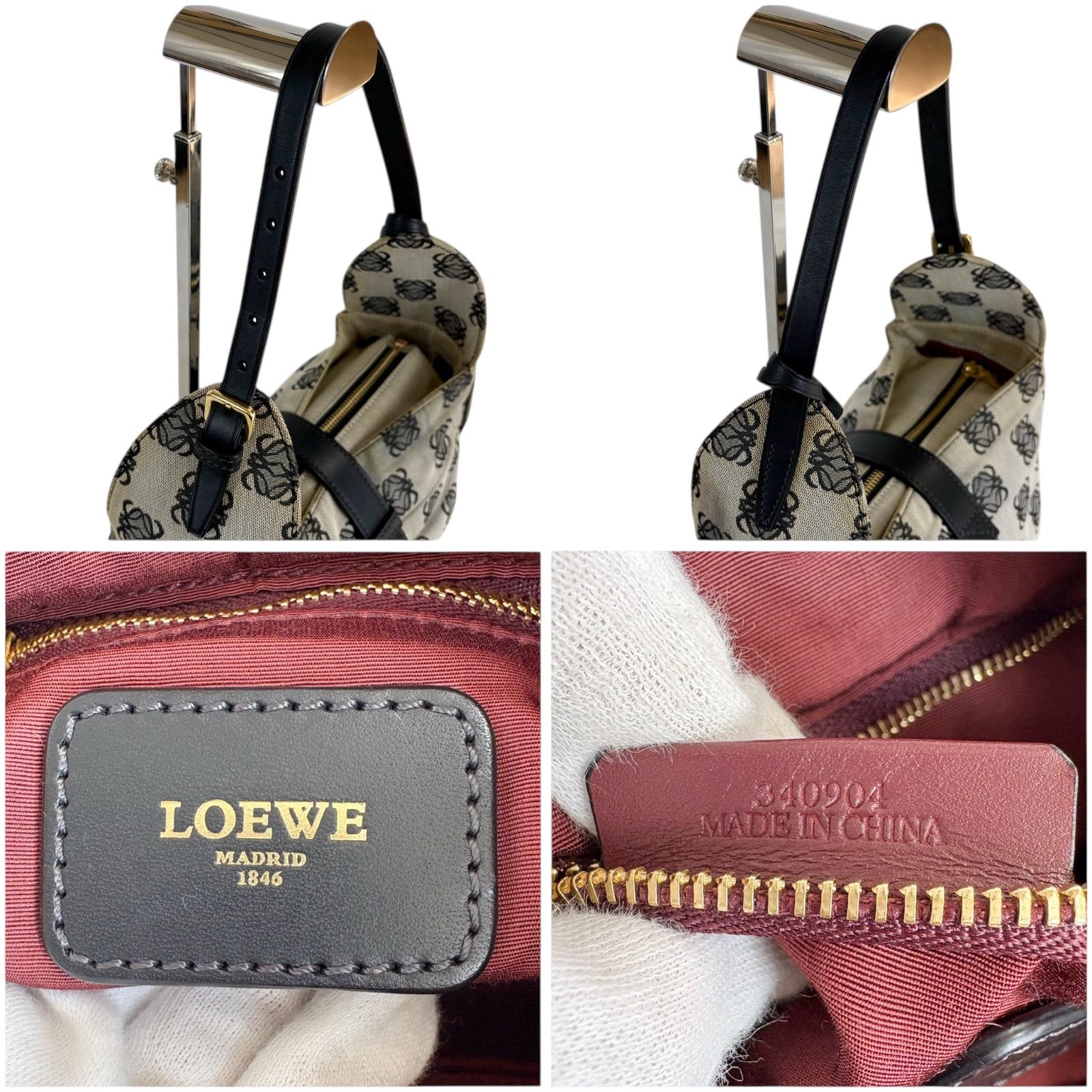 ロエベ LOEWE リピートアナグラムロゴ ワンショルダーバッグ ネイビー
