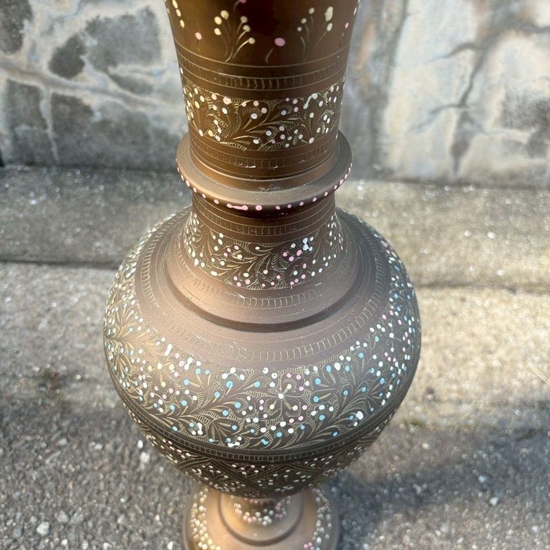 アンティーク 真鍮 花瓶 約59cm ヴィンテージ フラワーベース 大型