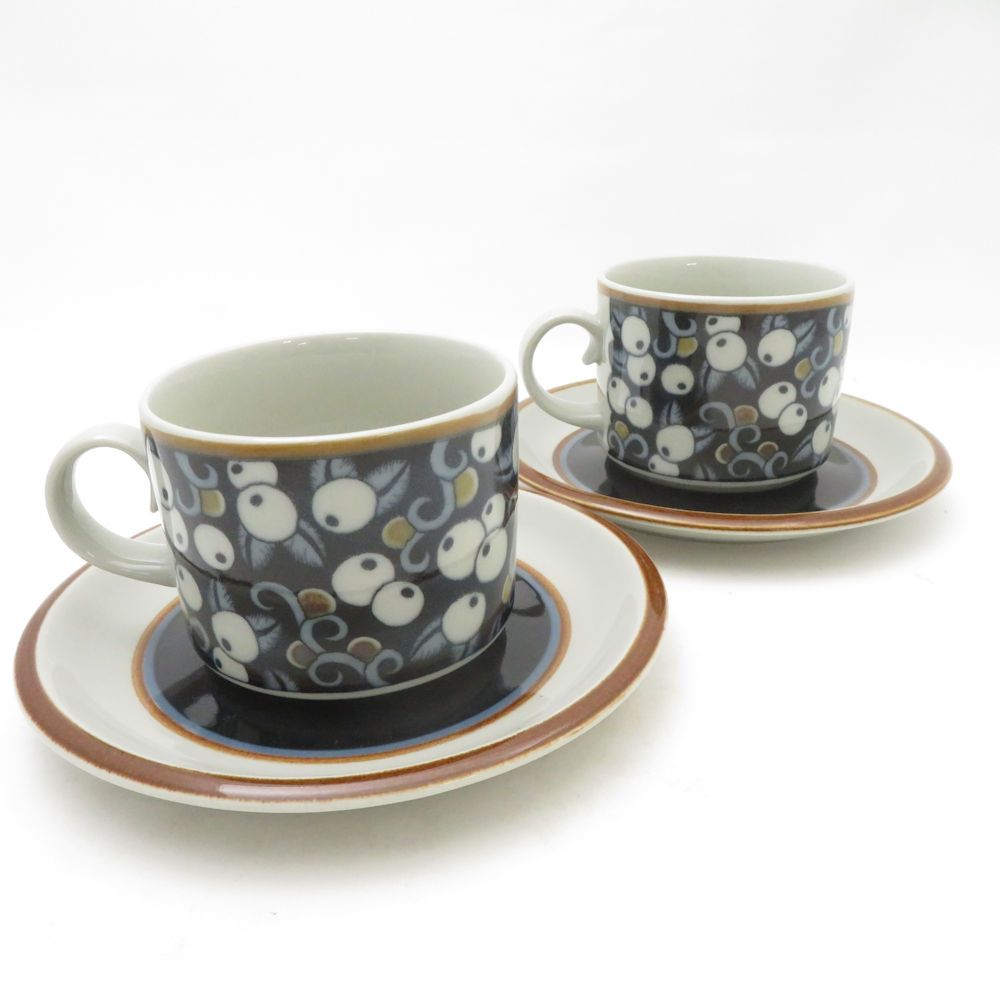 ARABIA アラビア Taika タイカ ティーカップ＆ソーサー 2客 ペア ヴィンテージ 北欧 フィンランド