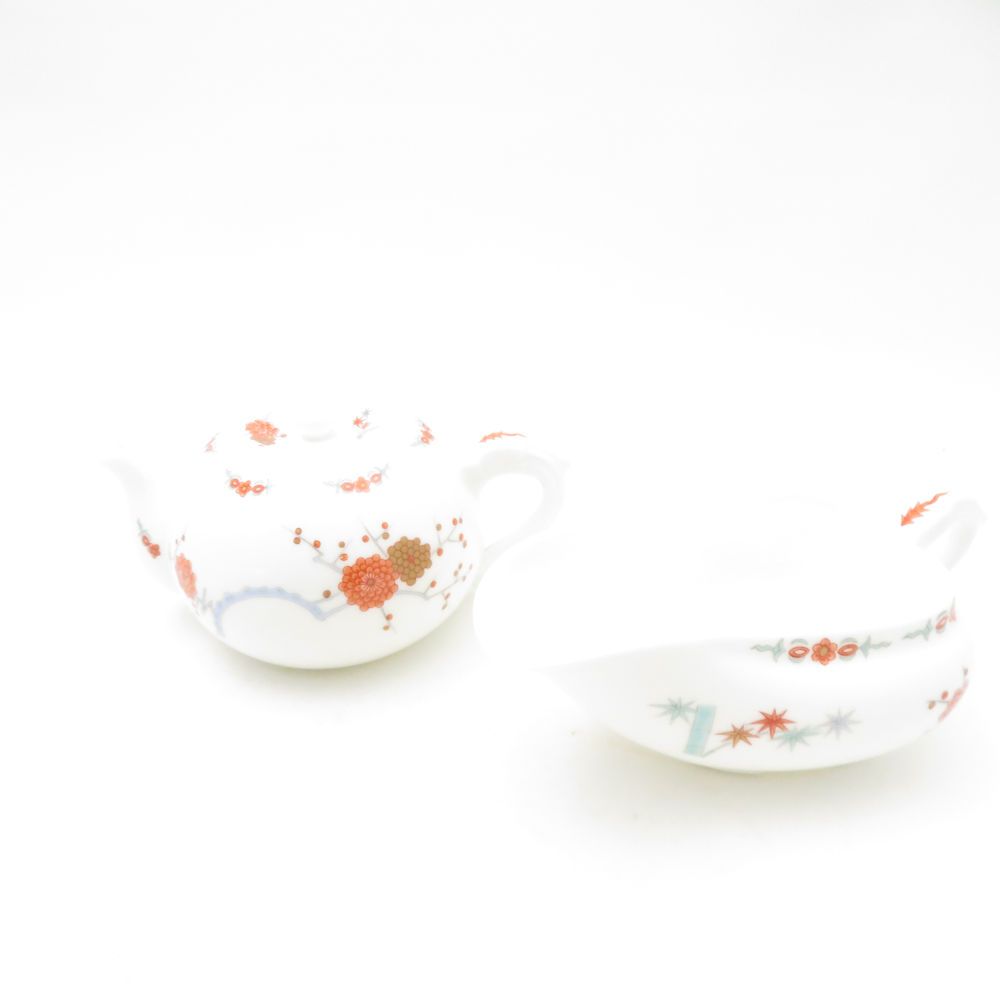 Fukagawa Seiji 深川製磁 色絵花鳥紋 急須＆湯冷まし 2点 セット