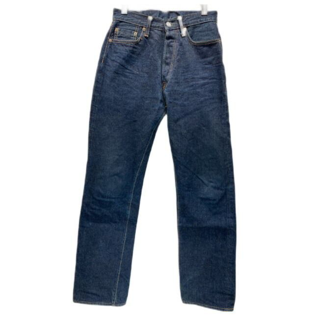 DENIME デニムパンツ Gパン ジーパン ボトムス 無地 ボタンフライ 赤耳 革パッチ アメカジ 古着