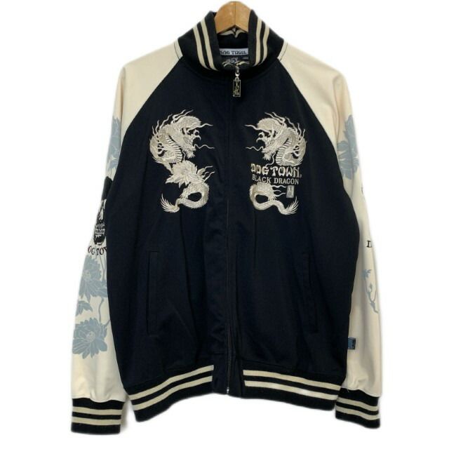 DOG TOWN ドッグタウン　黒龍　総刺繍　トラックジャケット　スタジャンXL DOGTOWN ドッグタウン✨刺繍 スカジャン XL 黒龍 和柄 ドラゴン - メルカリ