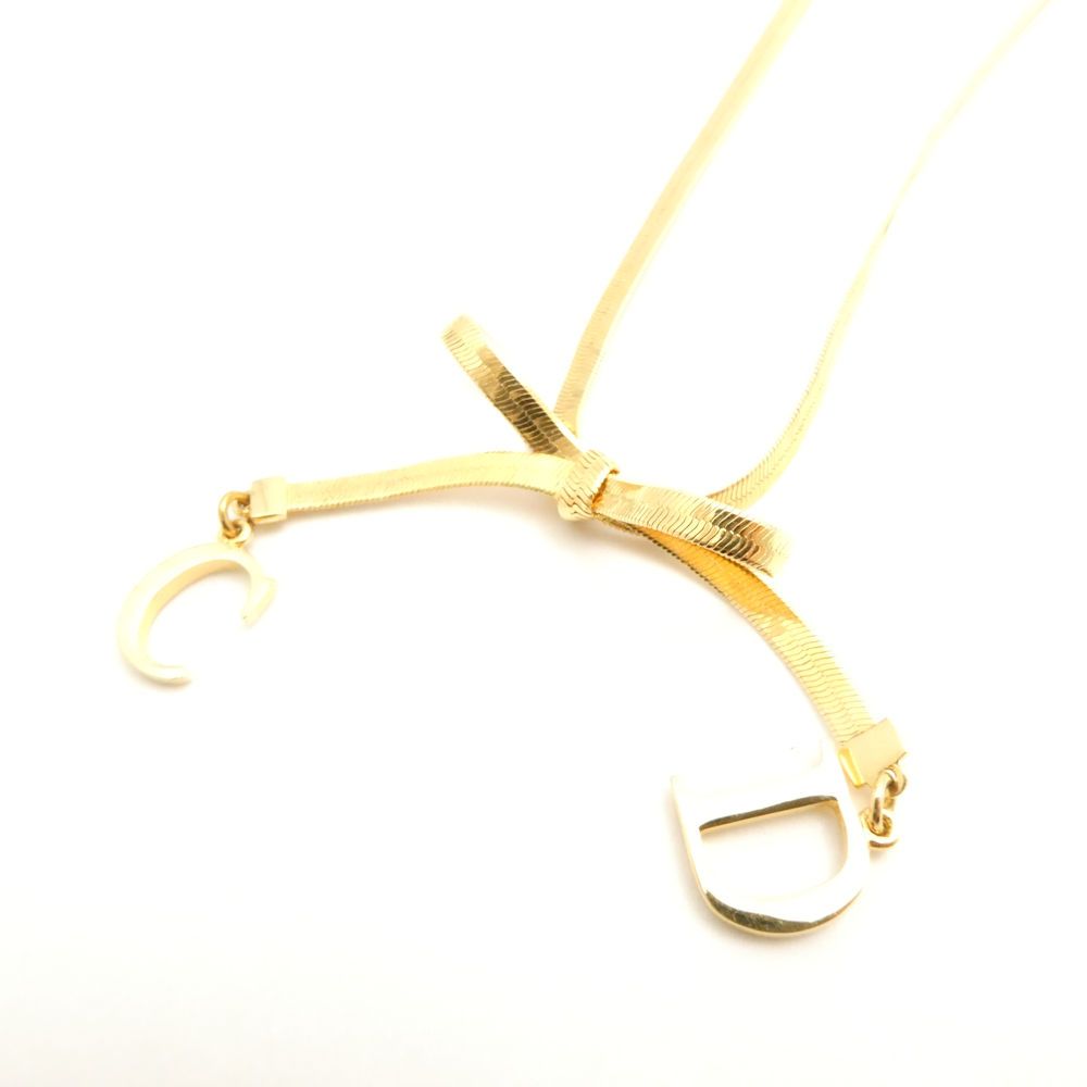 Christian Dior ディオール チョーカー リボン CD ネックレス レディース AM 7793