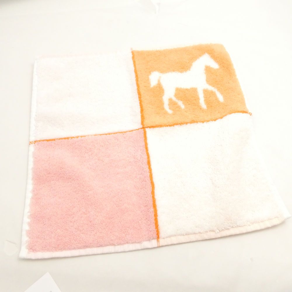 HERMES エルメス カレタオル カヴァル ハンドタオル コットン100％ ハンカチ AM 7822