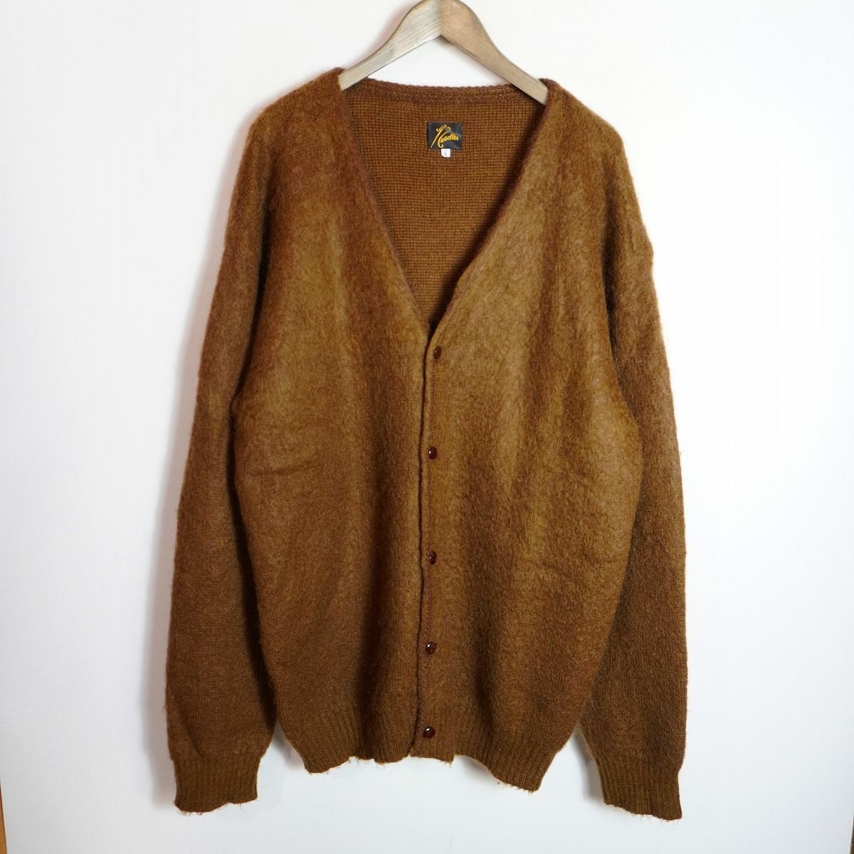 21 AW Needles ニードルズ ニードルス MOHAIR SOLID カーディガン モヘア ニット ソリッド 無地 J 0259 サイズL 茶222 P