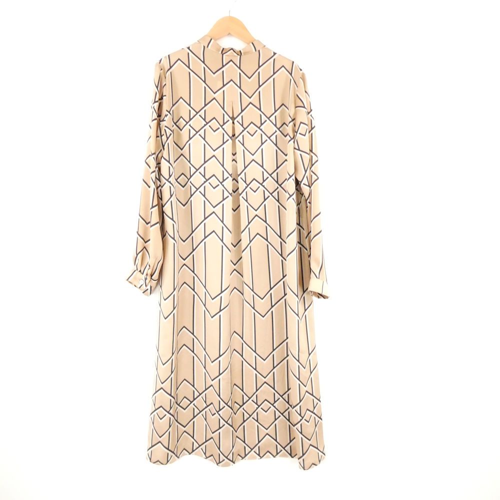 Aquascutum アクアスキュータム クロスプリントドレス ワンピース 8 M ポリエステル100％ 長袖 ロングワンピース レディース