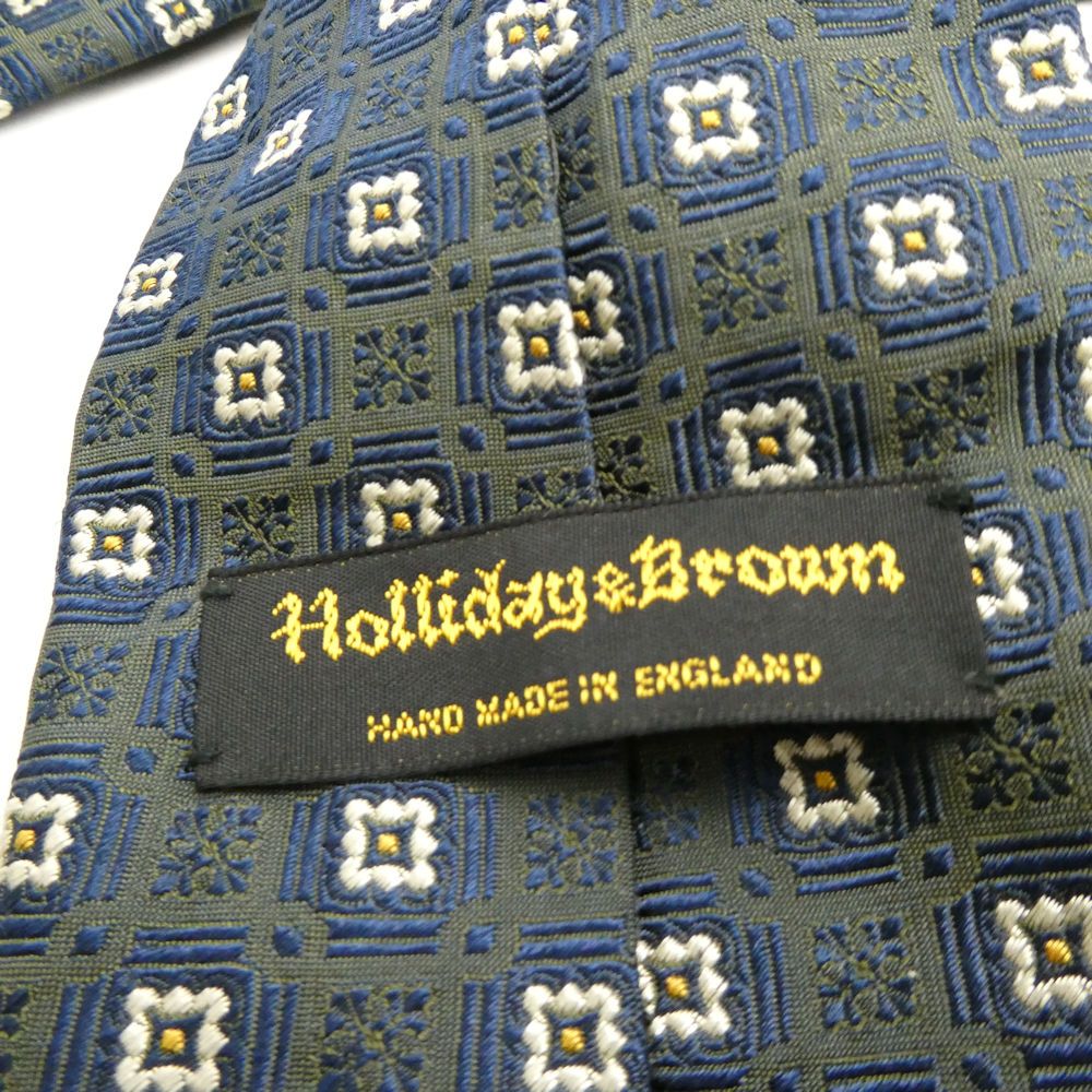未使用 期間限定お値下げ HOLLIDAY & BROWN ネイビー×ブラウン Holliday & Brown 「Holliday & Brown」 ネクタイ ONE SIZE ネイビー