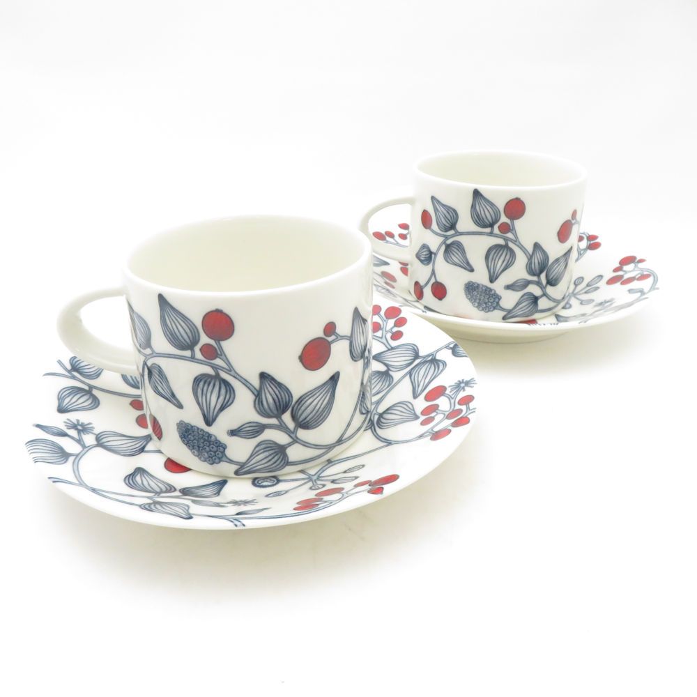 ARABIA アラビア Runo ルノ フロストベリー ティーカップ＆ソーサー 2客 ペア 北欧 廃盤