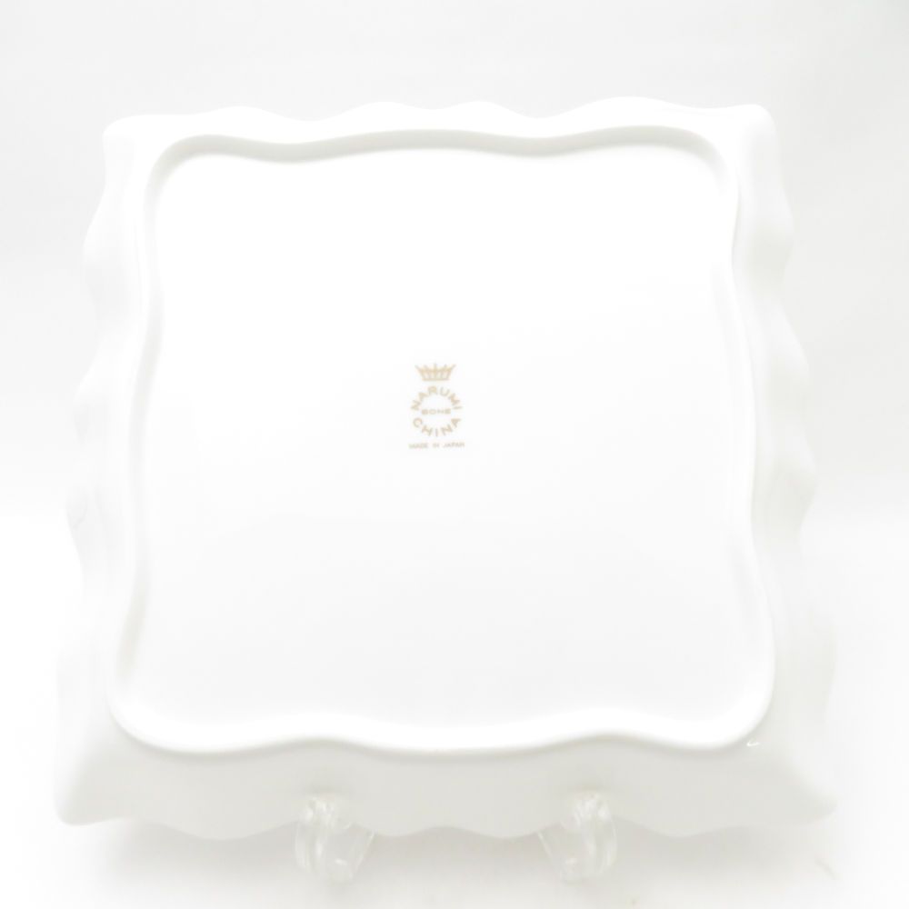 美品 NARUMI ナルミ ミラノ フレアープレート 23cm スクエア 花柄 角皿