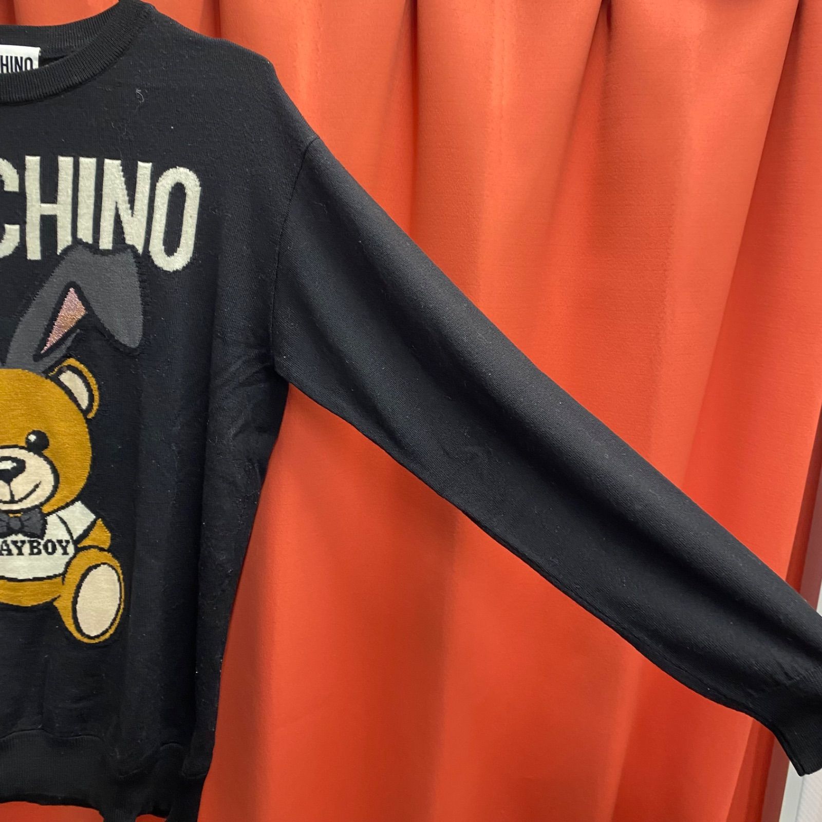 MOSCHINO クマ柄 長袖セーター MOSCHINO モスキーノ セーター ニット 長袖 くま プレイボーイ 黒