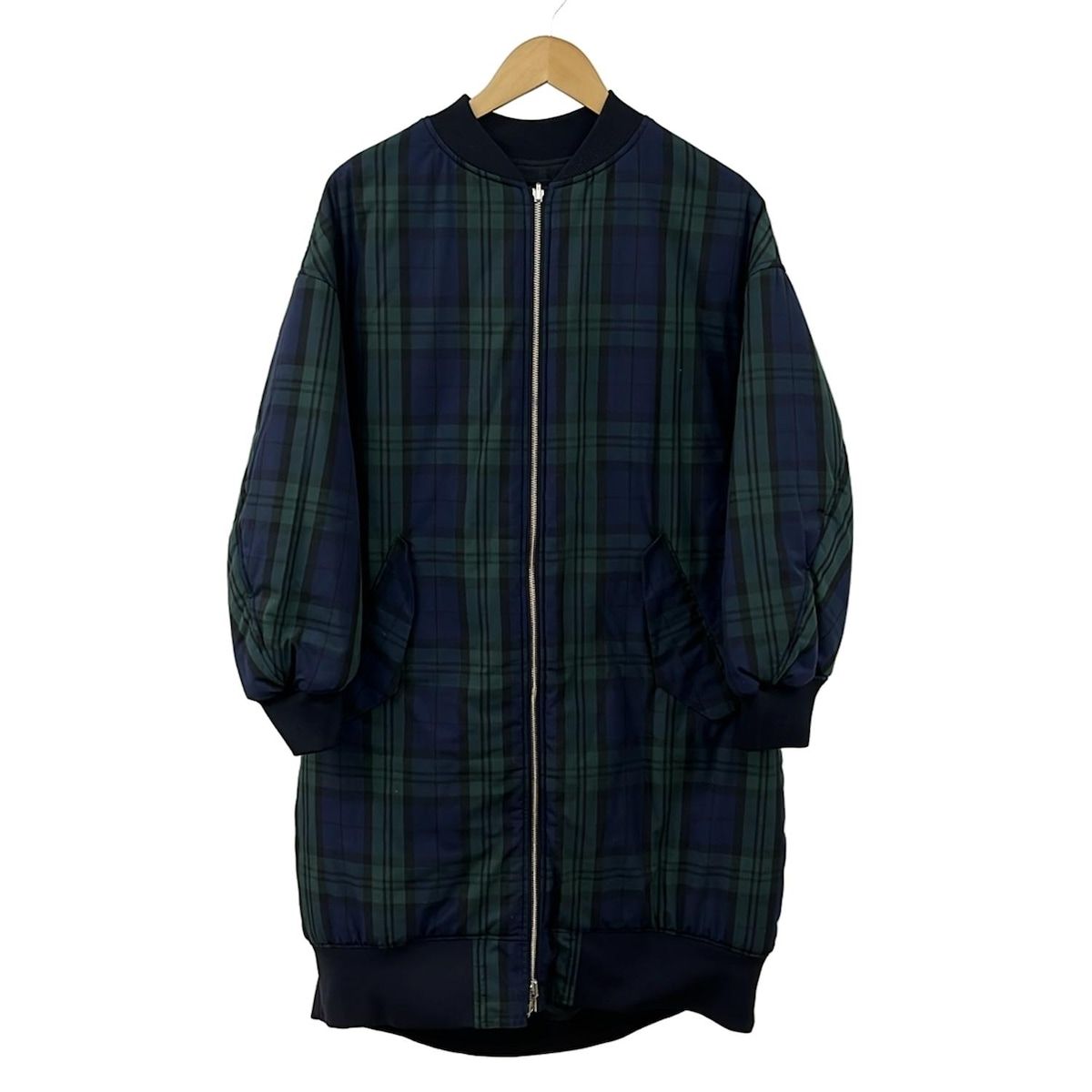 美品✨zucca ズッカ リバーシブル コート グリーン × ブラック ZUCCA(ズッカ) コート サイズM レディース美品 - ネイビー×ダーク